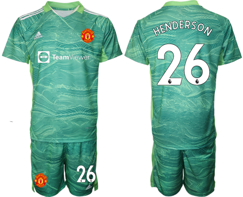 Men 2021-2022 Club Manchester United green goalkeeper #26 Soccer Jersey->manchester united jersey->Soccer Club Jersey